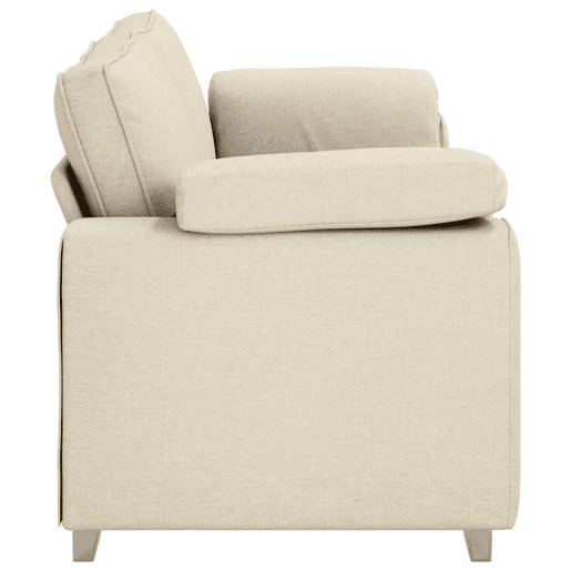 Sofá 3 lugares, Sofá fixo Bege 219 x 77 x 82 cm Tecido de mistura de linho Sofá 3 lugares, Sofá fixo Bege 219 x 77 x 82 cm Tecido de mistura de linho