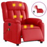 Poltrona massagens reclinável - Poltrona relax elétrica couro artif. vermelho