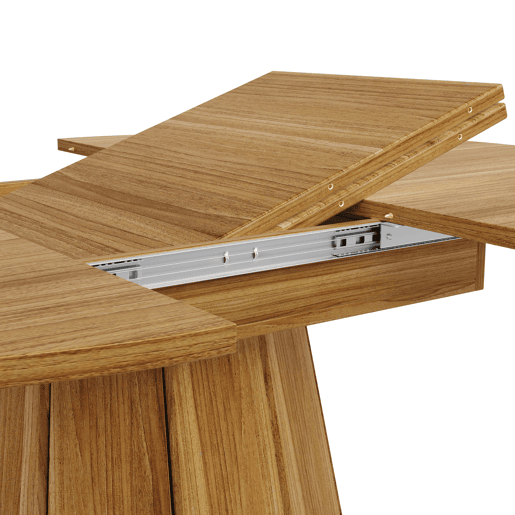 Mesa extensível redonda 118-158 cm - Para até 6 pessoas - Madeira - Castanho