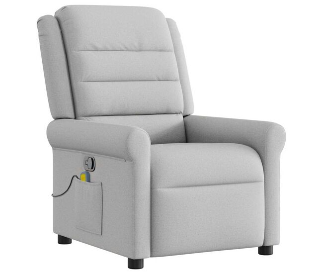 Sillón de masaje reclinable - sillón relax de tela gris nube