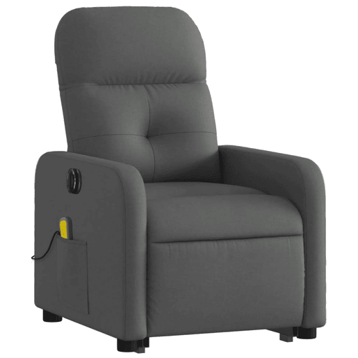 Poltrona elétrica elevatória massagens - Poltrona relax tecido cinzento-escuro
