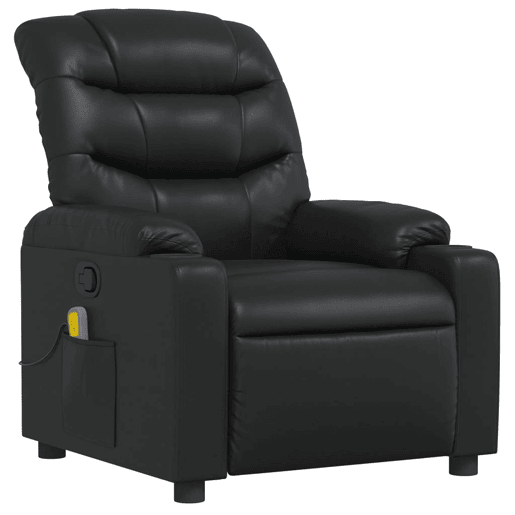 Poltrona de massagens reclinável - Poltrona relax couro artificial preto
