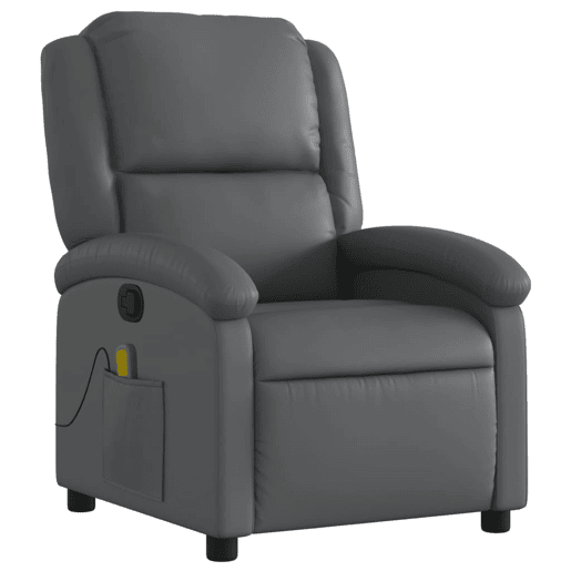 Poltrona de massagens reclinável - Poltrona relax couro artificial cinzento