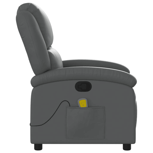 Poltrona de massagens reclinável - Poltrona relax couro artificial cinzento