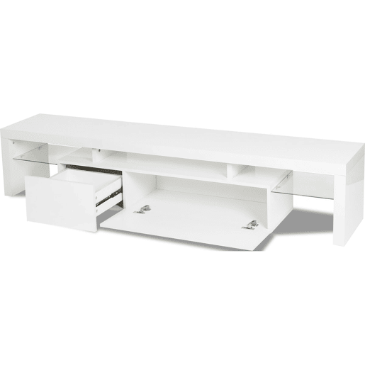 Móvel TV LED lacado Tina - 187,5 x 34 x 38 cm - Branco
