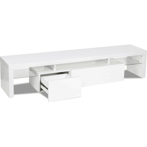Móvel TV LED lacado Tina - 187,5 x 34 x 38 cm - Branco