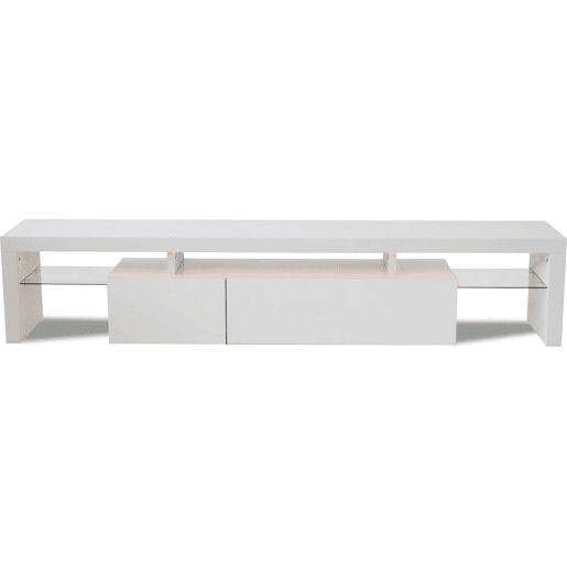 Móvel TV LED lacado Tina - 187,5 x 34 x 38 cm - Branco