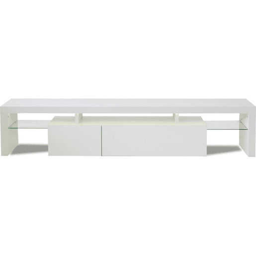 Móvel TV LED lacado Tina - 187,5 x 34 x 38 cm - Branco