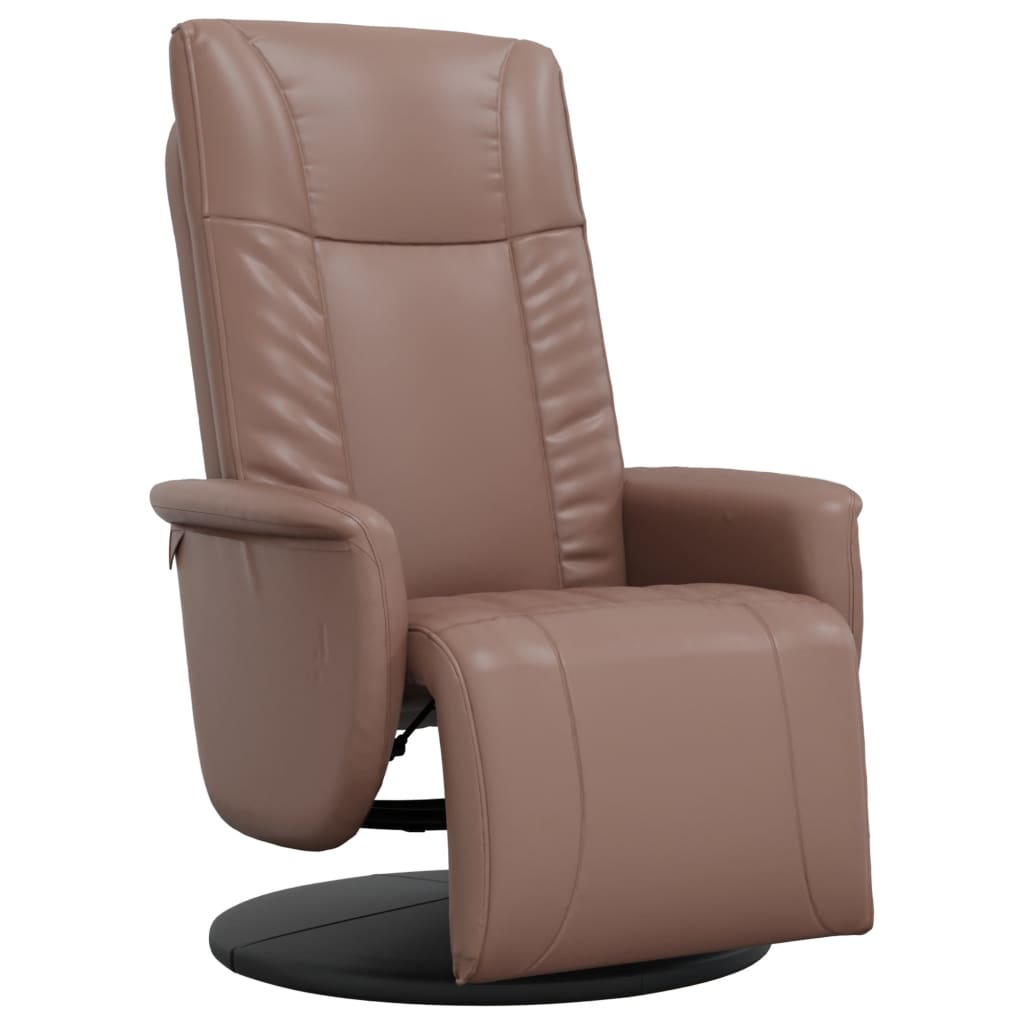 Sillón reclinable - sillón relax con reposapiés cuero sintético marrón