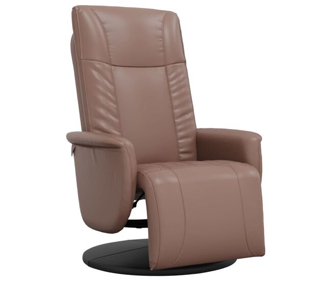 Sillón reclinable - sillón relax con reposapiés cuero sintético marrón
