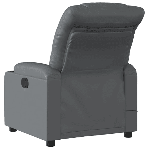 Poltrona massagens reclinável - Poltrona relax elétrica couro artif. cinzento