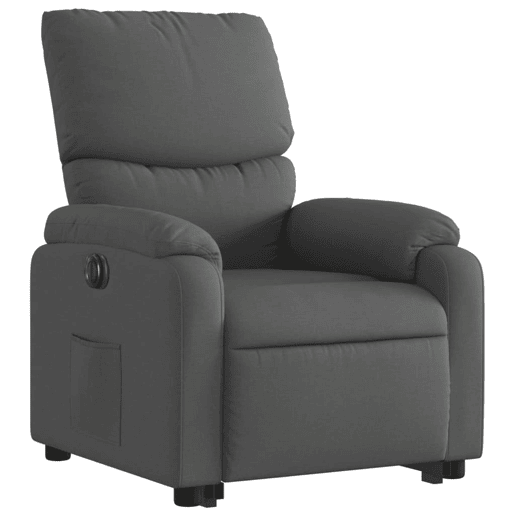 Poltrona reclinável - Poltrona relax elétrica tecido cinzento-escuro