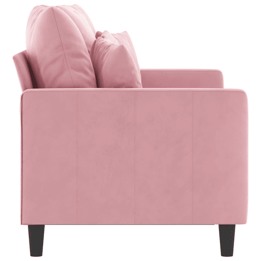 Sofá de 2 lugares - Sofá fixo veludo 120 cm rosa Sofá de 2 lugares - Sofá fixo veludo 120 cm rosa