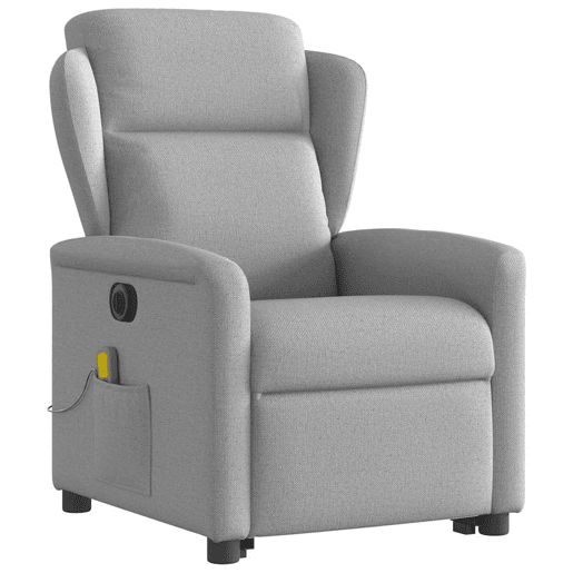 Poltrona elétrica elevatória massagens - Poltrona relax tecido cinzento-nublado