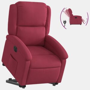 Poltrona reclinável - Poltrona relax elétrica veludo vermelho-tinto