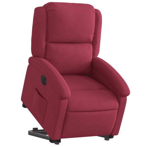 Poltrona reclinável - Poltrona relax elétrica veludo vermelho-tinto