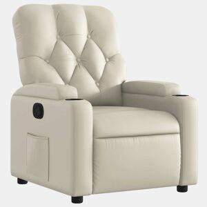 Poltrona reclinável - Poltrona relax couro artificial cor creme