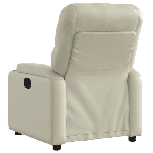 Poltrona reclinável - Poltrona relax couro artificial cor creme Poltrona reclinável - Poltrona relax couro artificial cor creme
