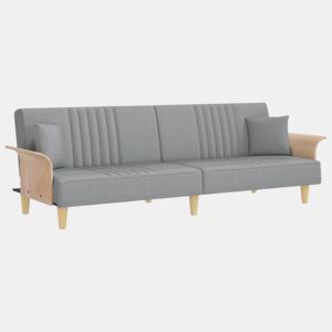 Sofá-cama, Sofá conversível com apoio de braços tecido cinzento-claro