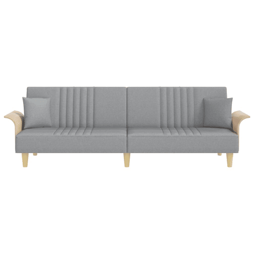 Sofá-cama, Sofá conversível com apoio de braços tecido cinzento-claro Sofá-cama, Sofá conversível com apoio de braços tecido cinzento-claro