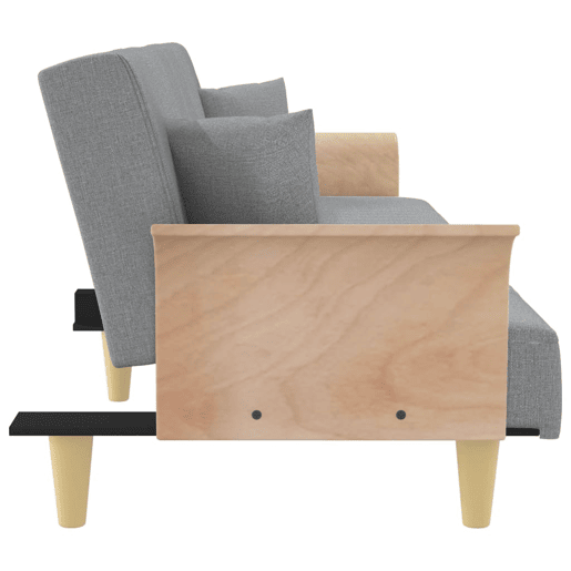 Sofá-cama, Sofá conversível com apoio de braços tecido cinzento-claro Sofá-cama, Sofá conversível com apoio de braços tecido cinzento-claro