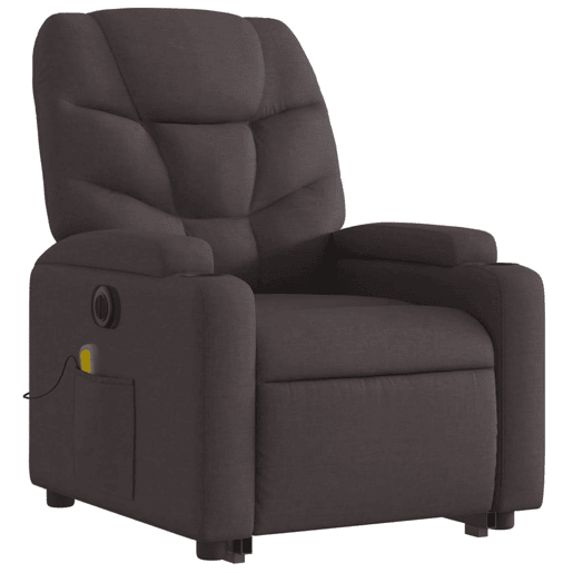 Poltrona elétrica massagens - Poltrona relax tecido castanho-escuro
