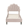 Cama em forma de concha de veludo Manon - 90 x 190 cm - Bege