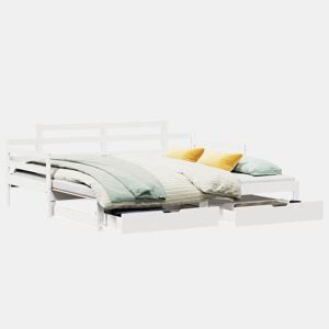 Sofá-cama, Sofá conversível com gavetão e gavetas sem colchão 80x200 cm branco