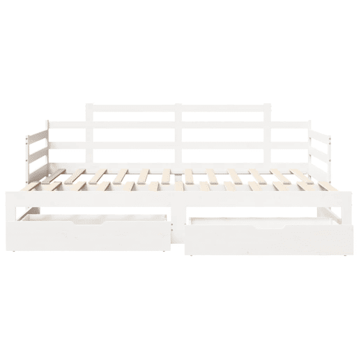 Sofá-cama, Sofá conversível com gavetão e gavetas sem colchão 80x200 cm branco