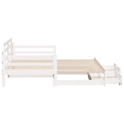 Sofá-cama, Sofá conversível com gavetão e gavetas sem colchão 80x200 cm branco