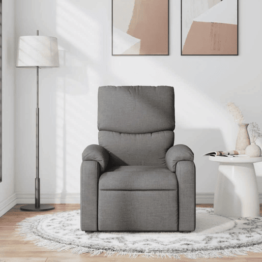 Poltrona de massagens reclinável - Poltrona relax tecido cinzento-escuro