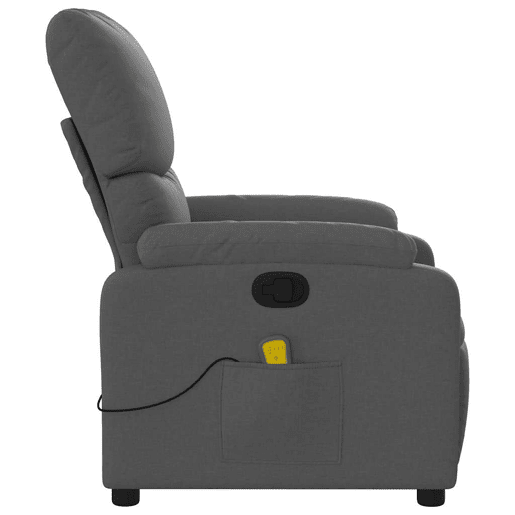 Poltrona de massagens reclinável - Poltrona relax tecido cinzento-escuro