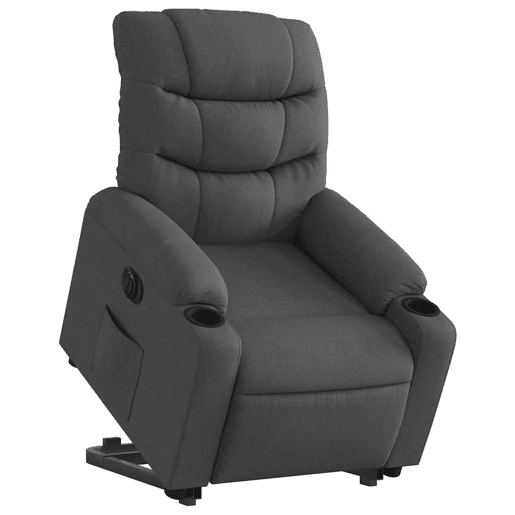 Poltrona reclinável - Poltrona relax elétrica tecido cinzento-escuro