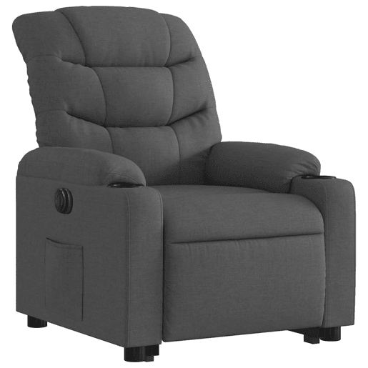 Poltrona reclinável - Poltrona relax elétrica tecido cinzento-escuro