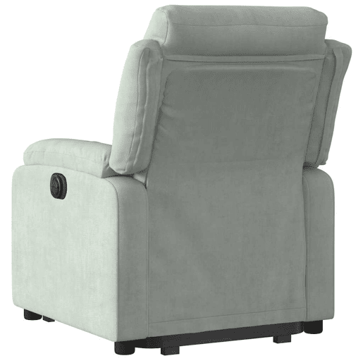 Poltrona reclinável - Poltrona relax elétrica veludo cinzento-claro