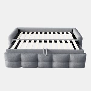 Sofá-cama 90180x190 cm - Puffbed, com Lattenrost, multifuncional, cinzento