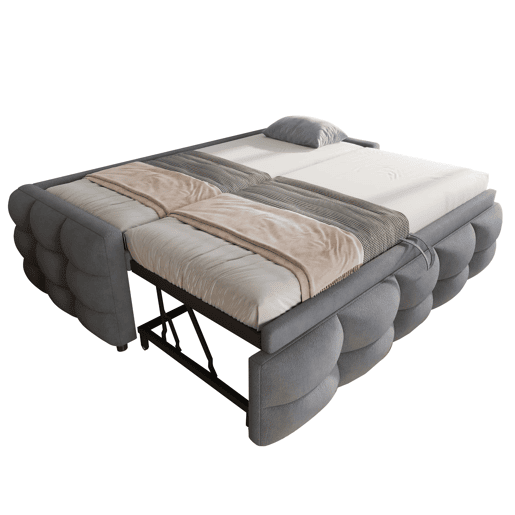 Sofá-cama 90180x190 cm - Puffbed, com Lattenrost, multifuncional, cinzento Sofá-cama 90180x190 cm - Puffbed, com Lattenrost, multifuncional, cinzento