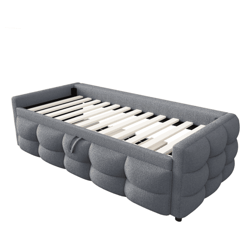 Sofá-cama 90180x190 cm - Puffbed, com Lattenrost, multifuncional, cinzento Sofá-cama 90180x190 cm - Puffbed, com Lattenrost, multifuncional, cinzento