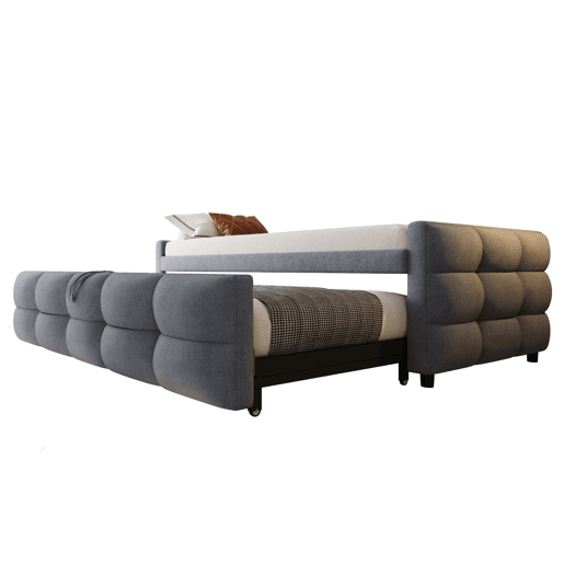 Sofá-cama 90180x190 cm - Puffbed, com Lattenrost, multifuncional, cinzento Sofá-cama 90180x190 cm - Puffbed, com Lattenrost, multifuncional, cinzento