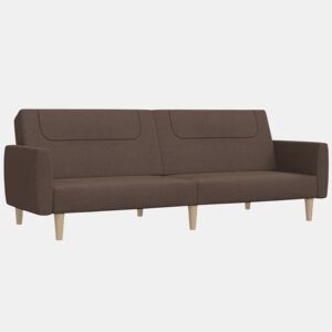 Sofá-cama, Sofá conversível de 2 lugares tecido cinzento-acastanhado