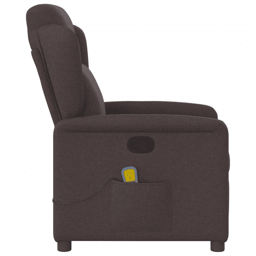 Poltrona de massagens reclinável - Poltrona relax tecido castanho-escuro Poltrona de massagens reclinável - Poltrona relax tecido castanho-escuro