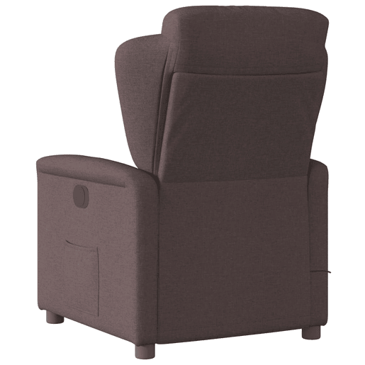 Poltrona de massagens reclinável - Poltrona relax tecido castanho-escuro Poltrona de massagens reclinável - Poltrona relax tecido castanho-escuro