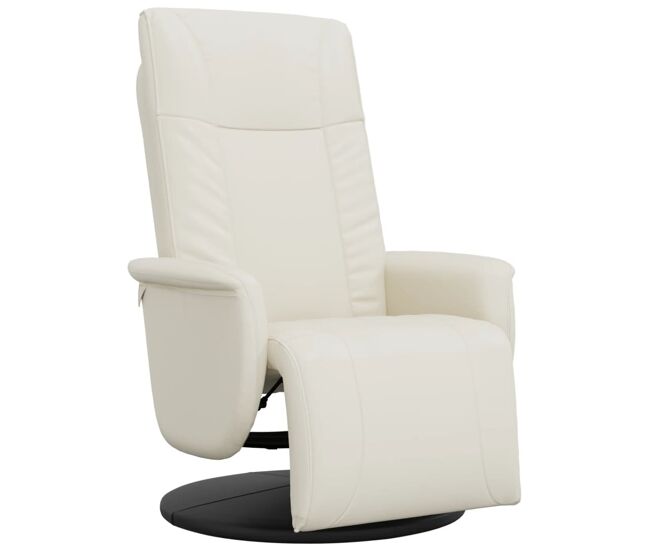 Sillón reclinable - sillón relax con reposapiés cuero sintético color crema