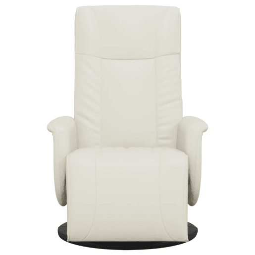 Cadeira reclinável - Poltrona relax com apoio de pés couro artificial cor creme Cadeira reclinável - Poltrona relax com apoio de pés couro artificial cor creme
