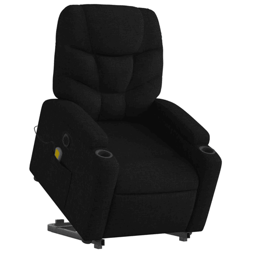 Poltrona elétrica elevatória massagens - Poltrona relax tecido preto