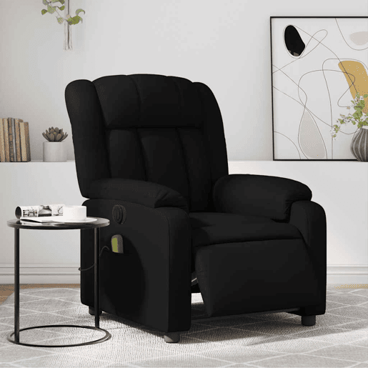 Poltrona massagens reclinável - Poltrona relax elétrica couro artificial preto