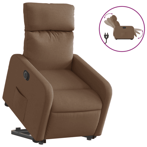 Poltrona reclinável - Poltrona relax elétrica tecido castanho