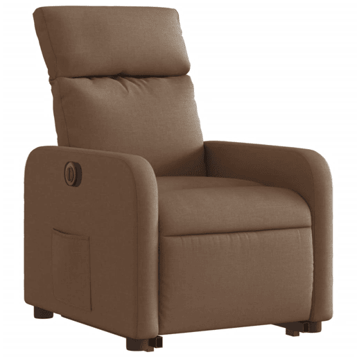 Poltrona reclinável - Poltrona relax elétrica tecido castanho