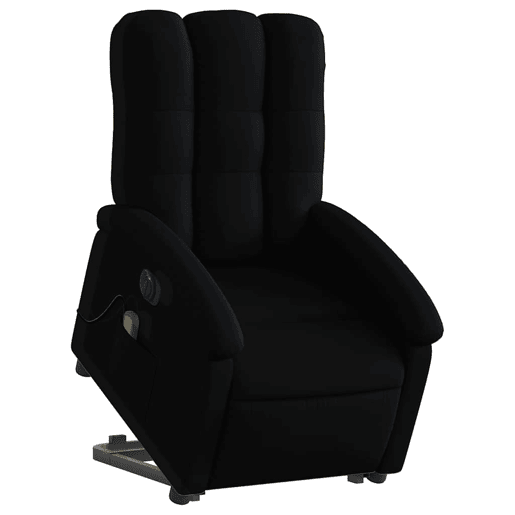Poltrona elétrica elevatória massagens - Poltrona relax tecido preto