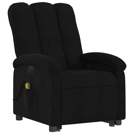 Poltrona elétrica elevatória massagens - Poltrona relax tecido preto